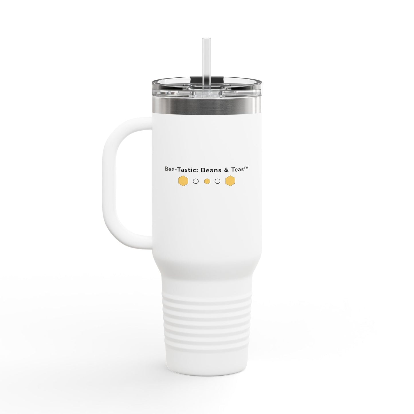 40oz Insulated Travel Mug | Stainless Steel Tumbler with Handle Bee-Tastic: Beans & Teas™