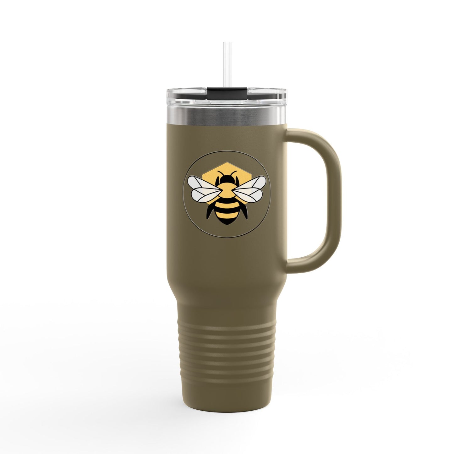 40oz Insulated Travel Mug | Stainless Steel Tumbler with Handle Bee-Tastic: Beans & Teas™
