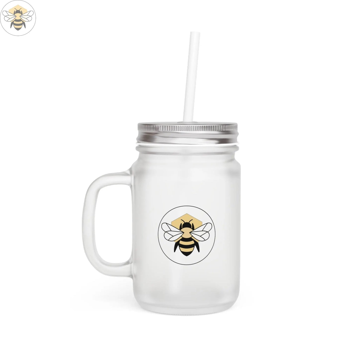 12oz Mason Jar with Straw | Frosted Glass for Summer Drinks Bee-Tastic: Beans & Teas™