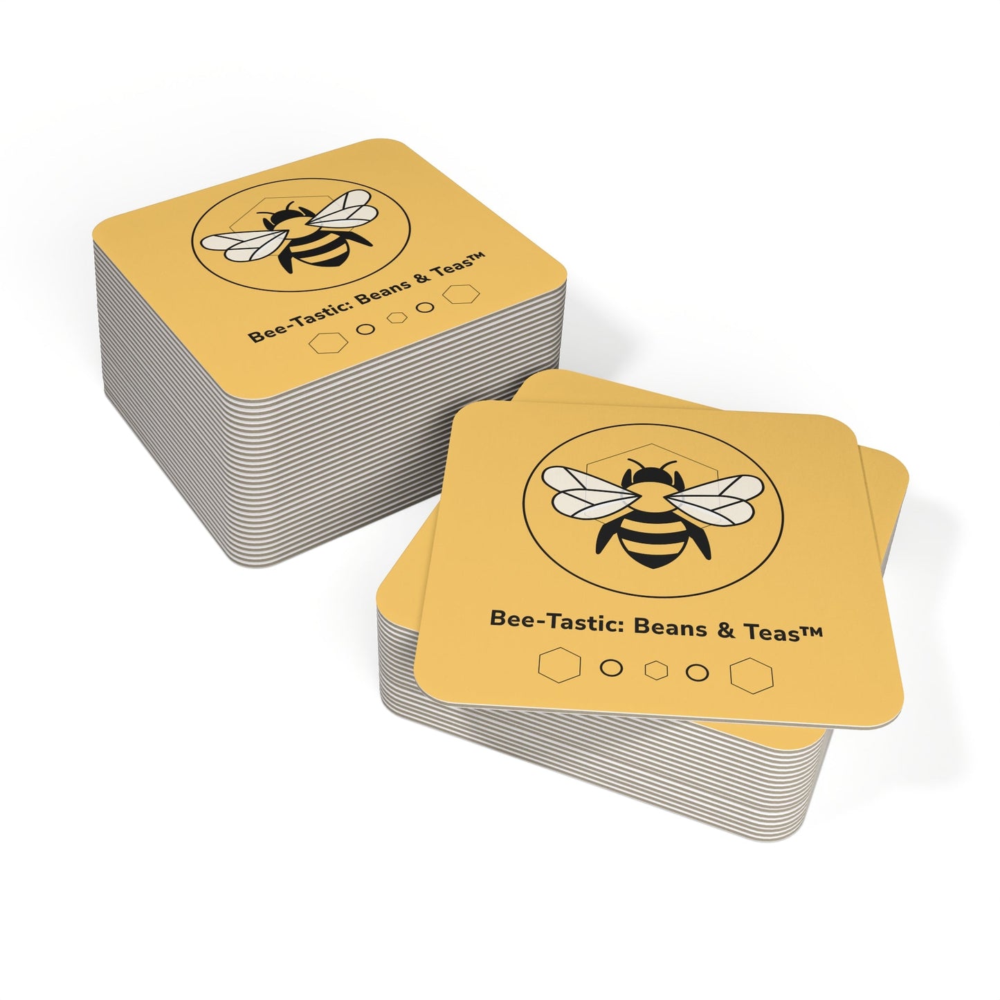 Coaster Set | Stylish & Durable Drink Coasters for Home & Gifts Bee-Tastic: Beans & Teas™