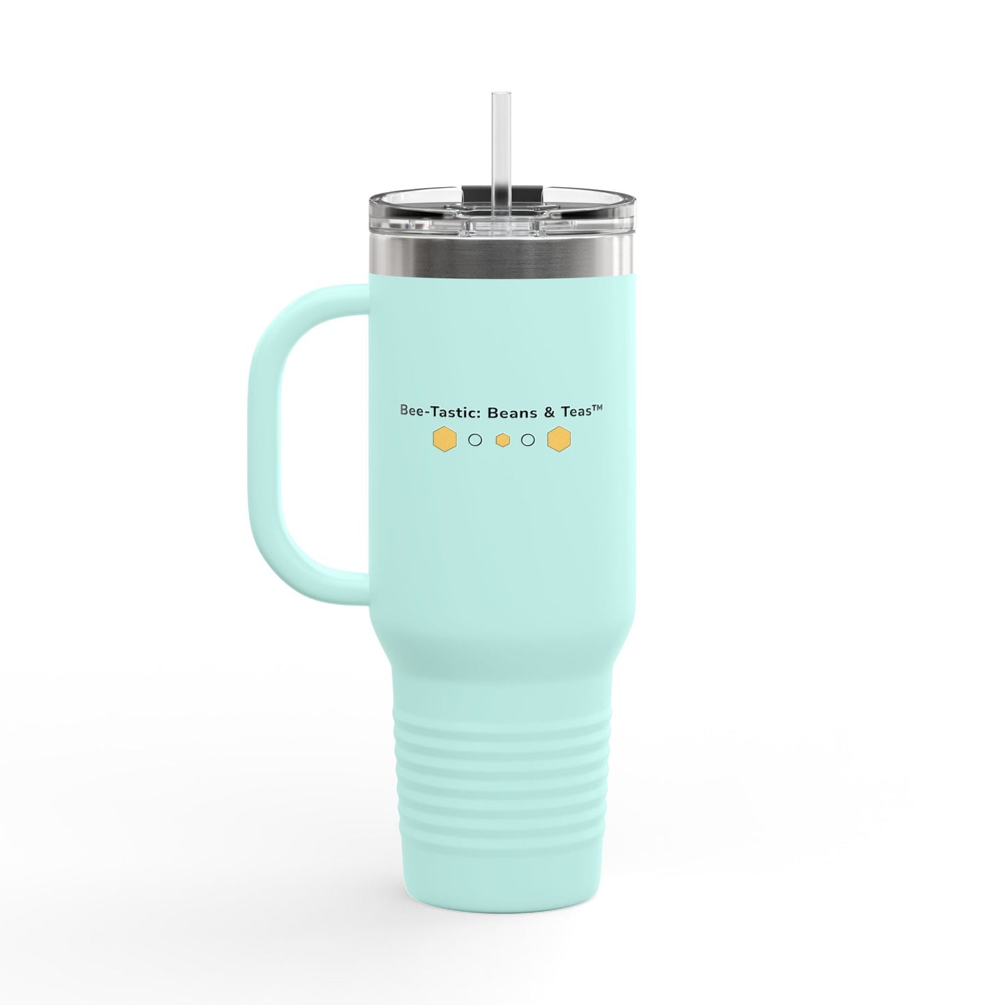 40oz Insulated Travel Mug | Stainless Steel Tumbler with Handle Bee-Tastic: Beans & Teas™