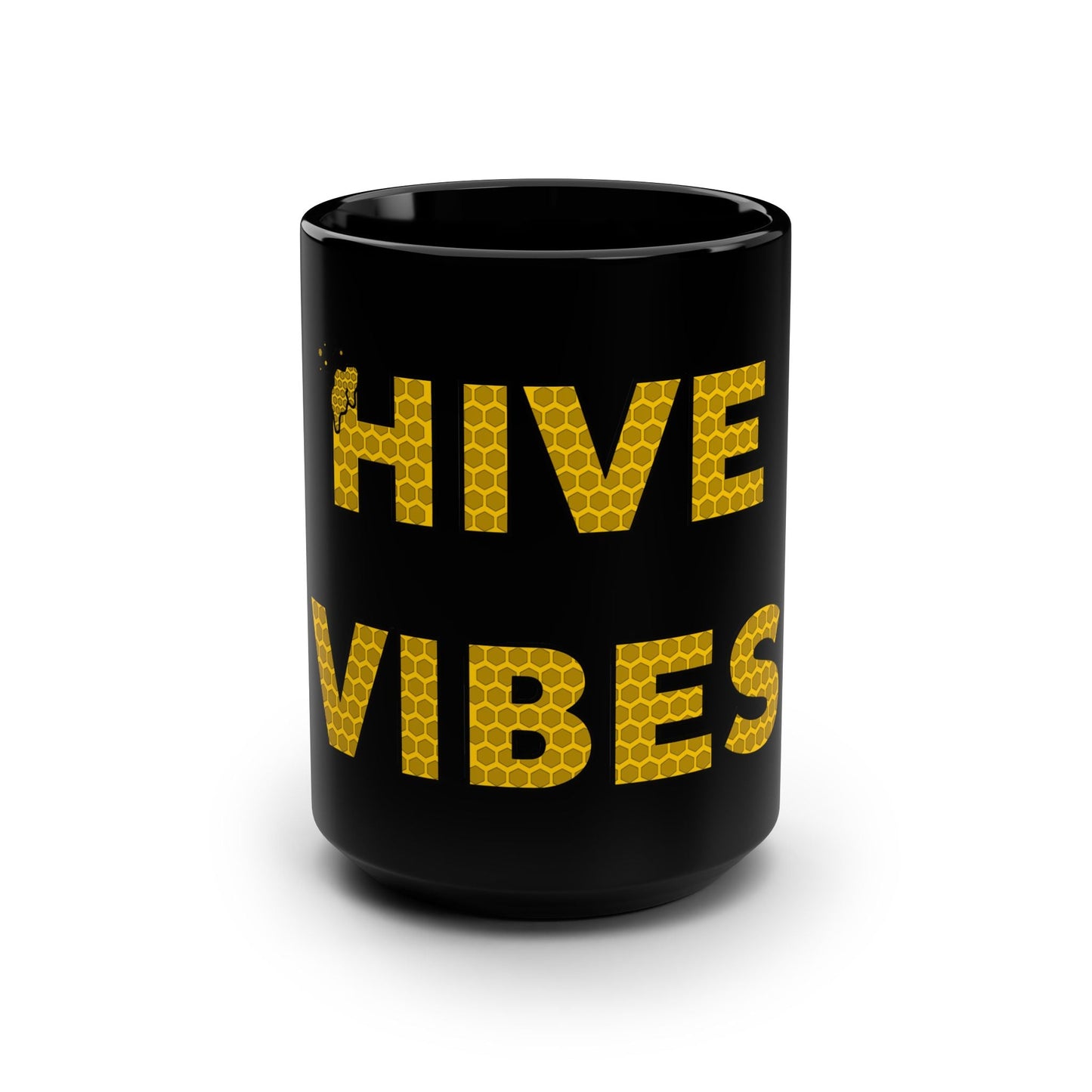 Hive Vibes Black Mug - 15oz Coffee Cup for Bee Lovers Bee-Tastic: Beans & Teas™