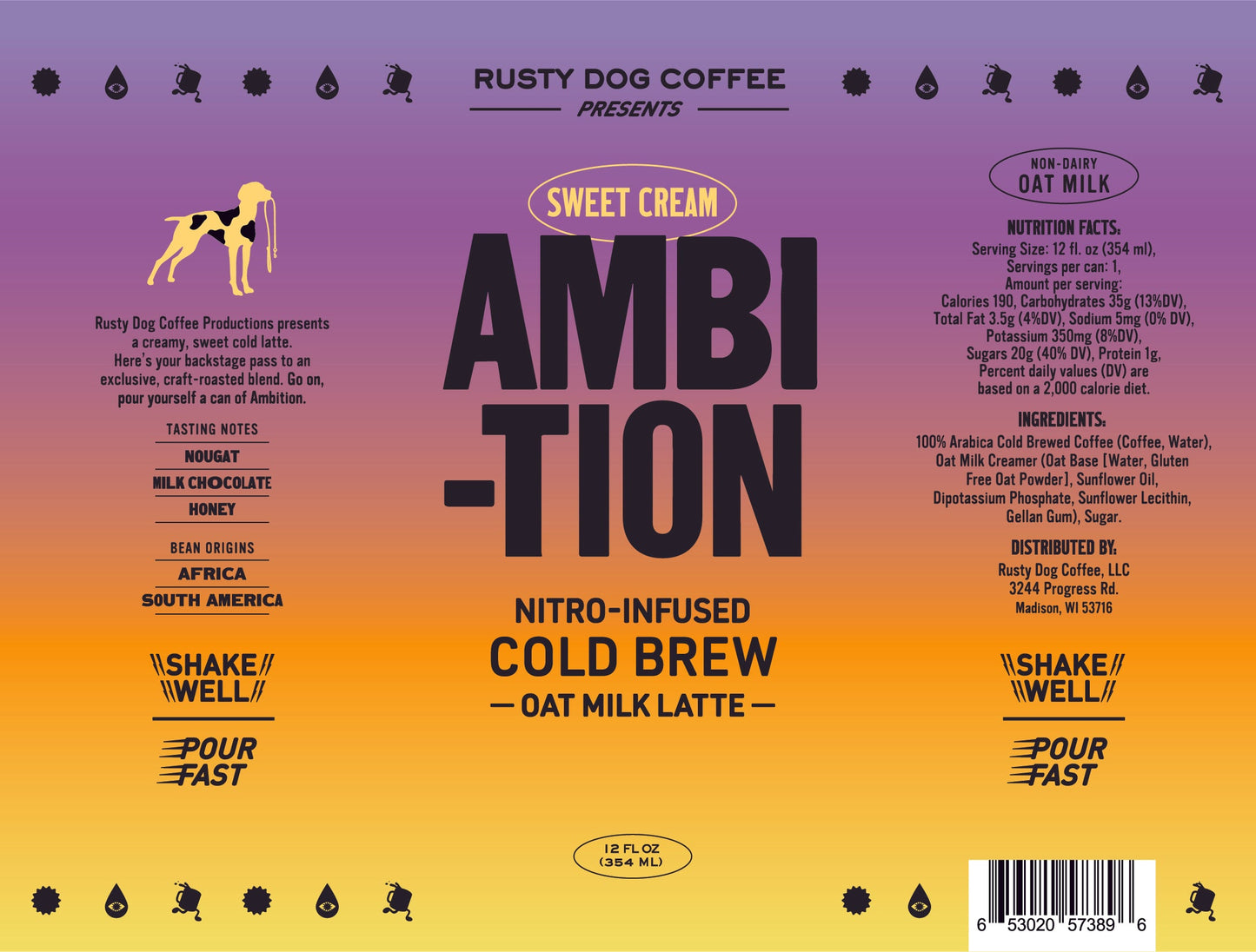 Ambition Nitro Canned Oat Milk Sweet Cream Latte