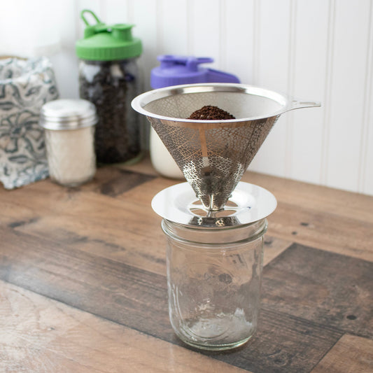 Pour Over Drip Coffee Stainless Steel Filter for Mason Jars