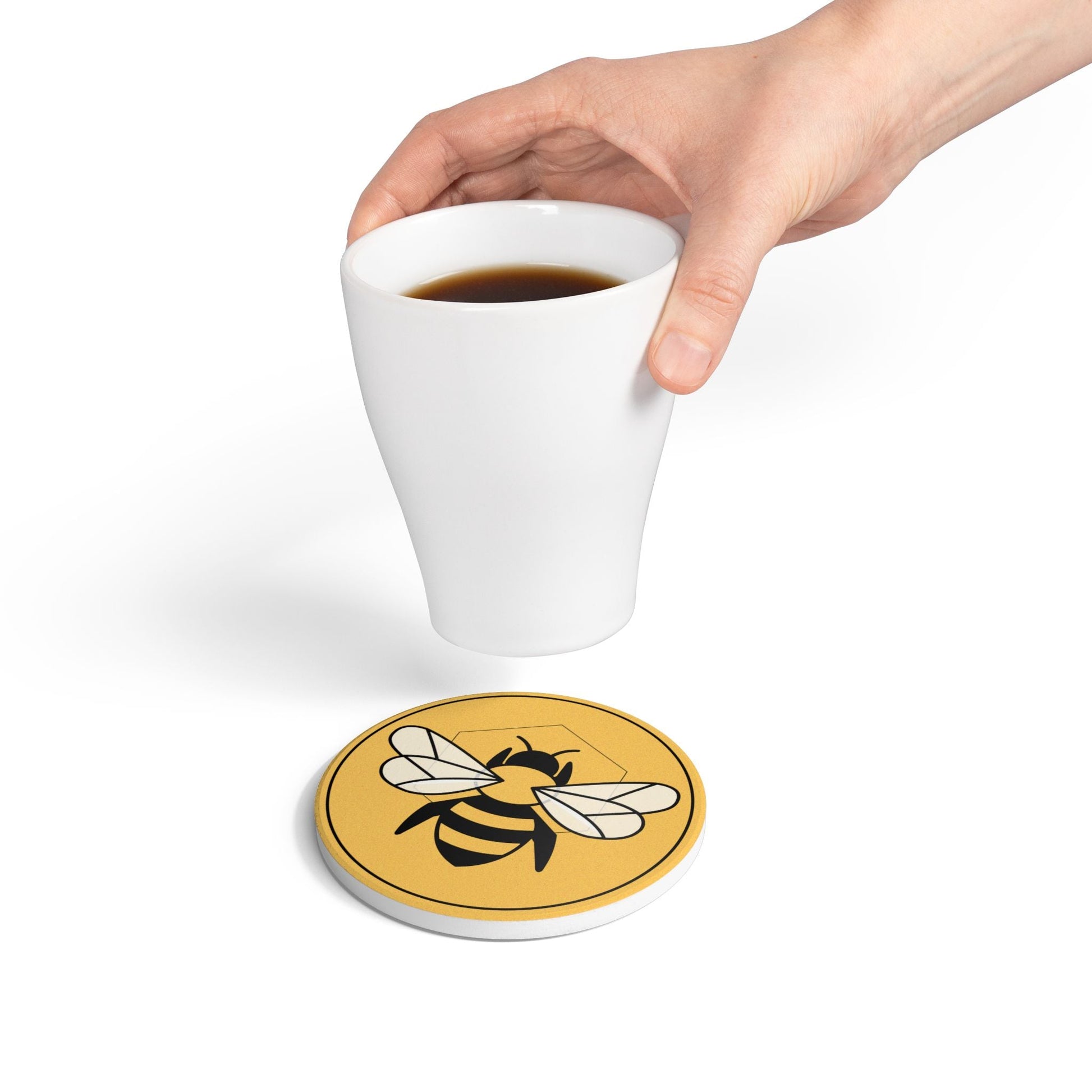Ceramic Coaster | Eco-Friendly & Stylish Drinkware Accessory Bee-Tastic: Beans & Teas™