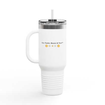40oz Insulated Travel Mug | Stainless Steel Tumbler with Handle Bee-Tastic: Beans & Teas™