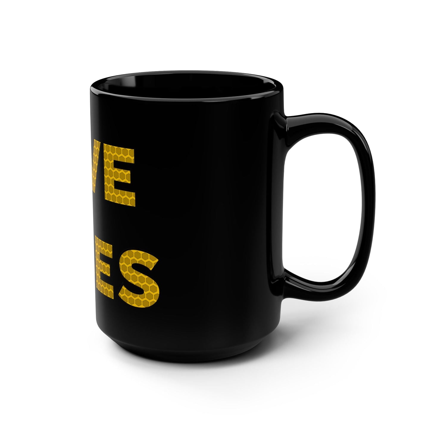 Hive Vibes Black Mug - 15oz Coffee Cup for Bee Lovers Bee-Tastic: Beans & Teas™