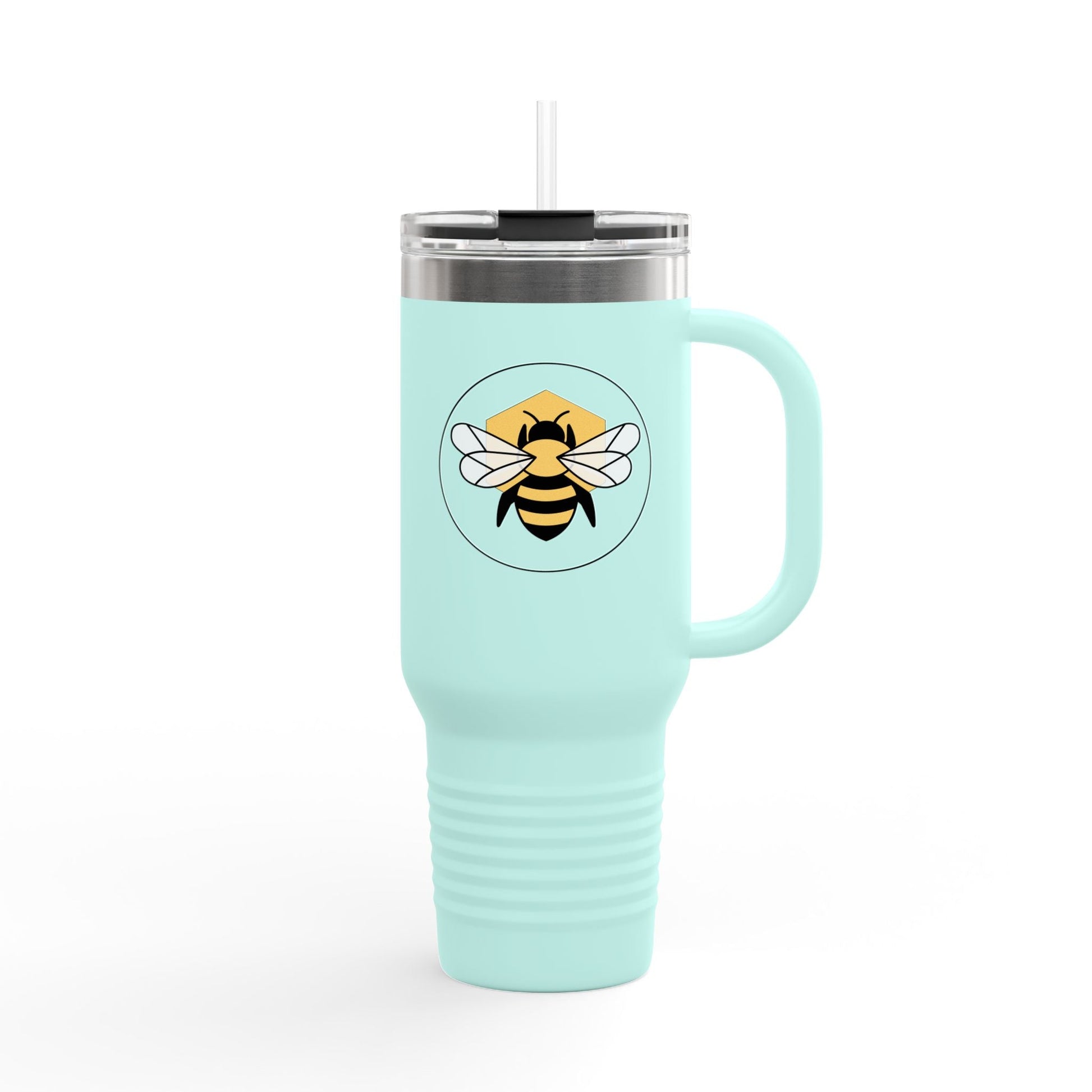 40oz Insulated Travel Mug | Stainless Steel Tumbler with Handle Bee-Tastic: Beans & Teas™