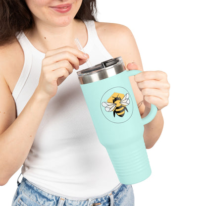 40oz Insulated Travel Mug | Stainless Steel Tumbler with Handle Bee-Tastic: Beans & Teas™