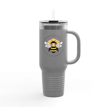 40oz Insulated Travel Mug | Stainless Steel Tumbler with Handle Bee-Tastic: Beans & Teas™