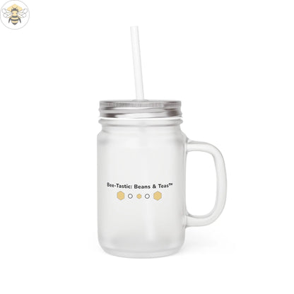 12oz Mason Jar with Straw | Frosted Glass for Summer Drinks Bee-Tastic: Beans & Teas™