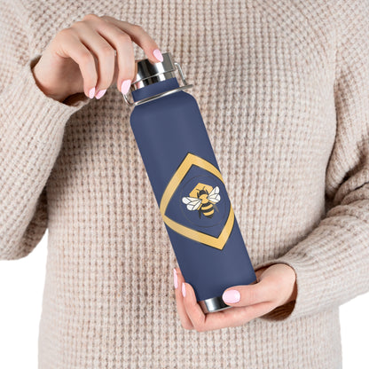 Bee-Inspired Insulated Water Bottle | 22oz Stainless Steel for Hot & Cold Drinks - Bee-Tastic: Beans & Teas™