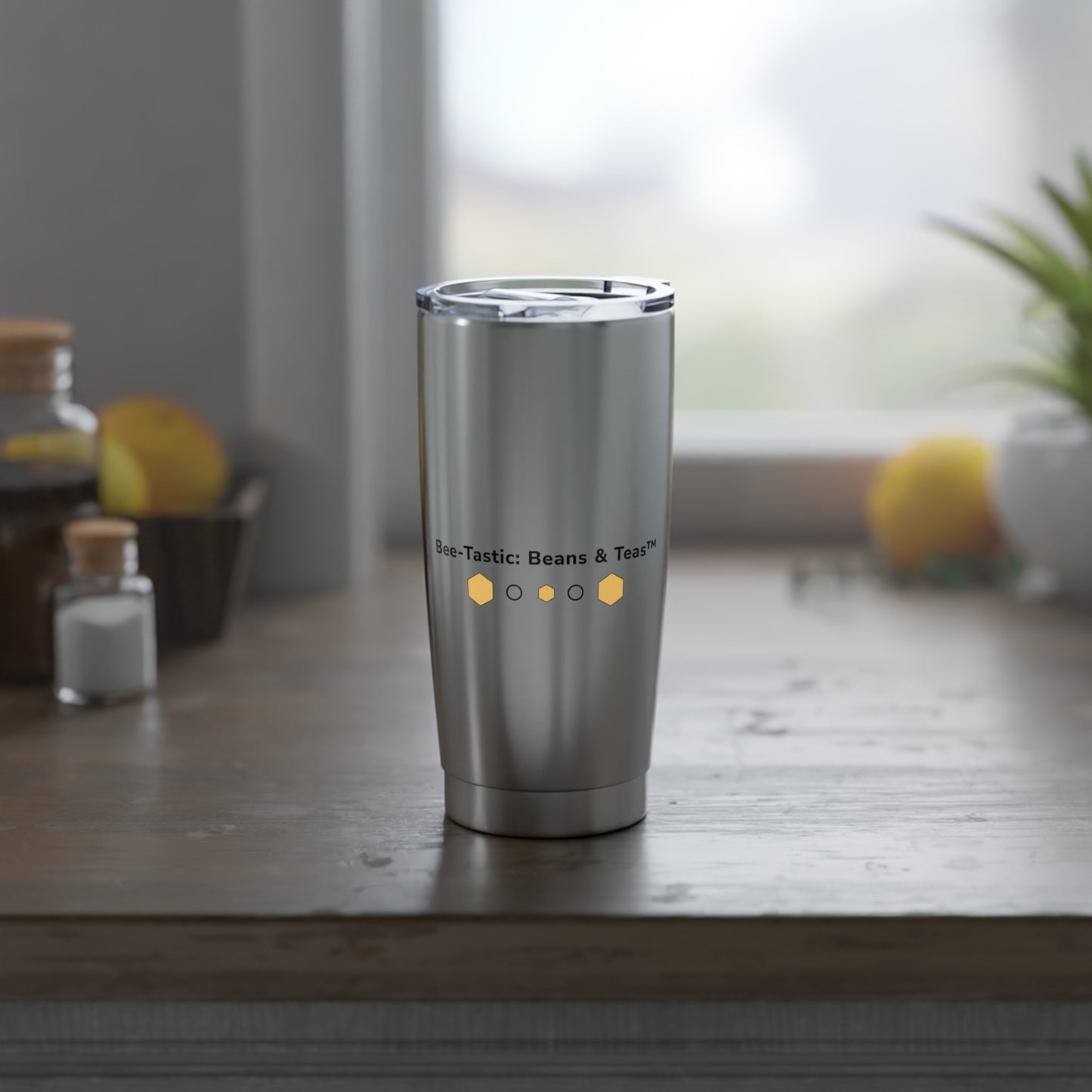 20oz Stainless Steel Tumbler | Insulated Travel Mug for Hot & Cold Drinks Bee-Tastic: Beans & Teas™