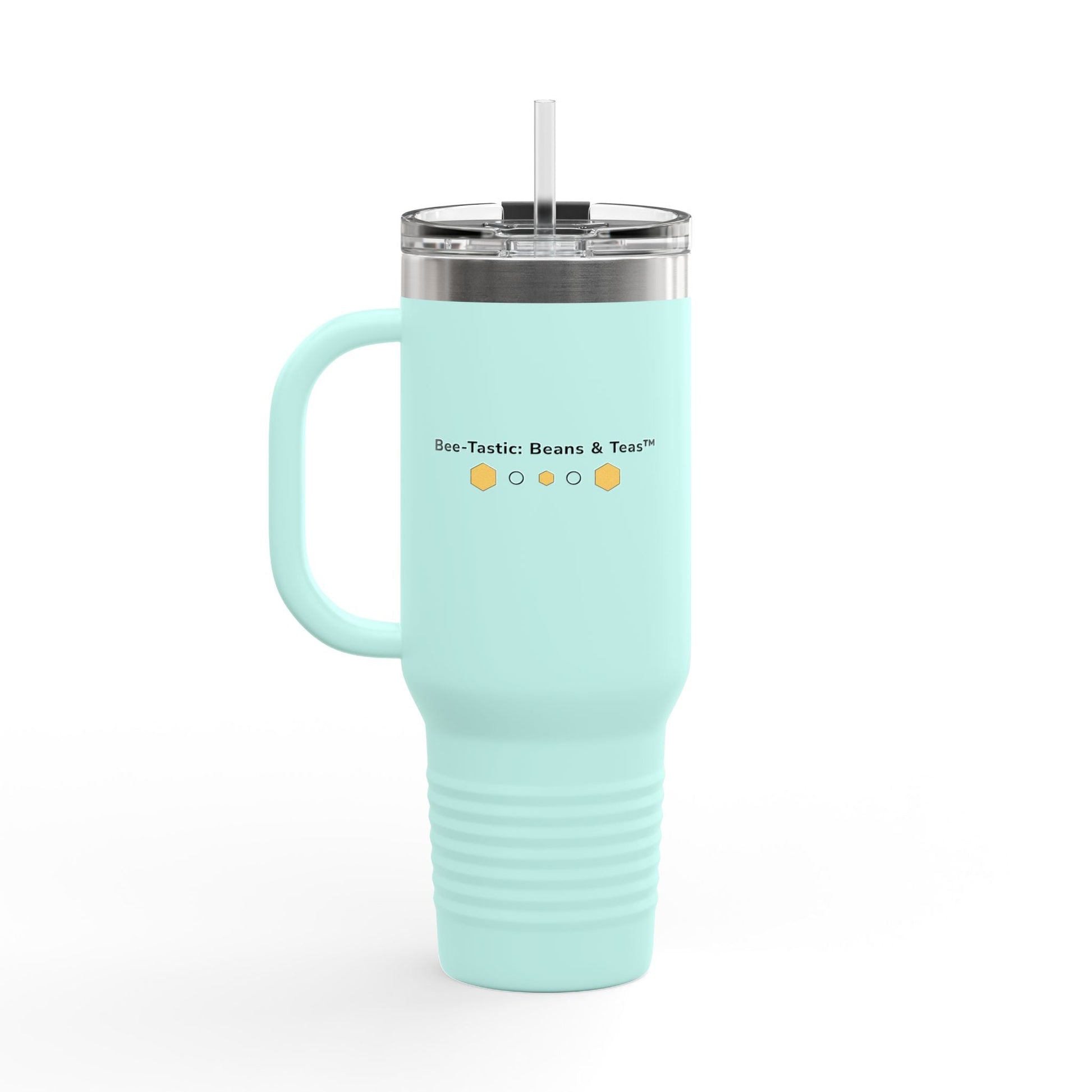 40oz Insulated Travel Mug | Stainless Steel Tumbler with Handle Bee-Tastic: Beans & Teas™