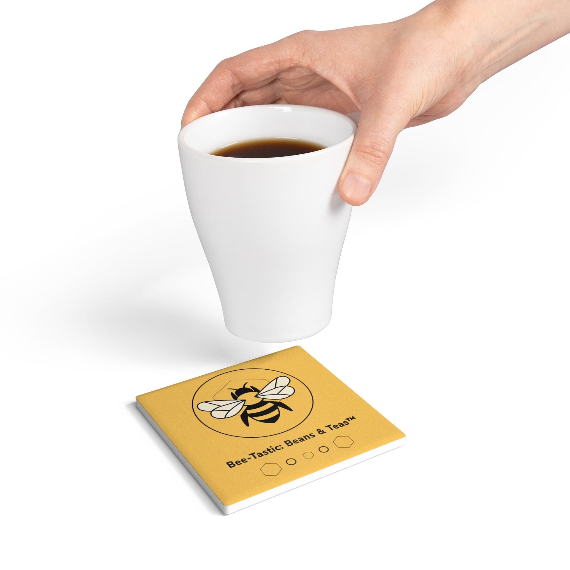 Ceramic Coaster | Eco-Friendly & Stylish Drinkware Accessory Bee-Tastic: Beans & Teas™