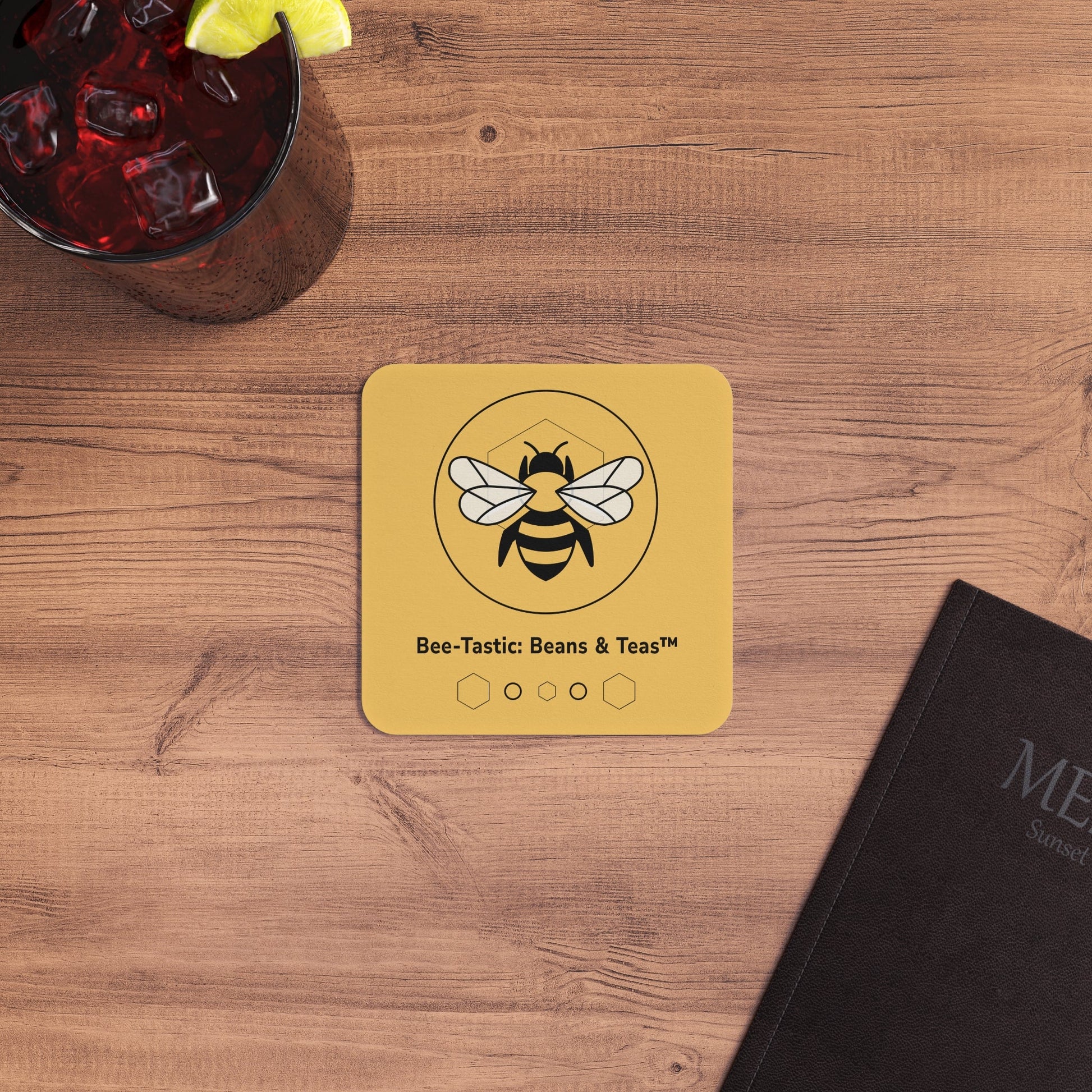 Coaster Set | Stylish & Durable Drink Coasters for Home & Gifts Bee-Tastic: Beans & Teas™