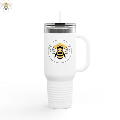 40oz Insulated Travel Mug | Stainless Steel Tumbler with Handle Bee-Tastic: Beans & Teas™