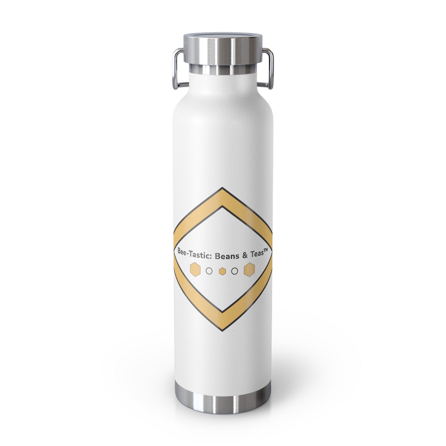 Bee-Inspired Insulated Water Bottle | 22oz Stainless Steel for Hot & Cold Drinks - Bee-Tastic: Beans & Teas™