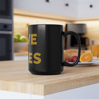 Hive Vibes Black Mug - 15oz Coffee Cup for Bee Lovers Bee-Tastic: Beans & Teas™