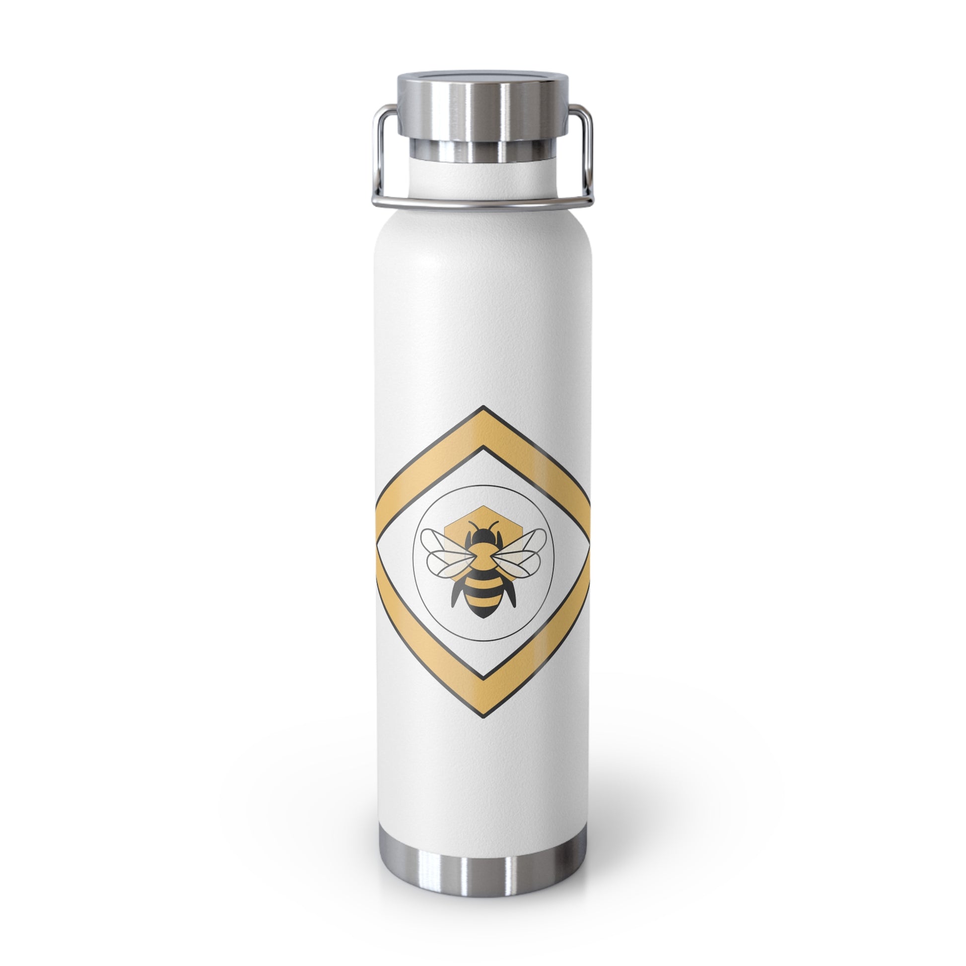 Bee-Inspired Insulated Water Bottle | 22oz Stainless Steel for Hot & Cold Drinks - Bee-Tastic: Beans & Teas™