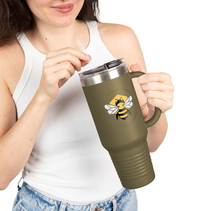 40oz Insulated Travel Mug | Stainless Steel Tumbler with Handle Bee-Tastic: Beans & Teas™