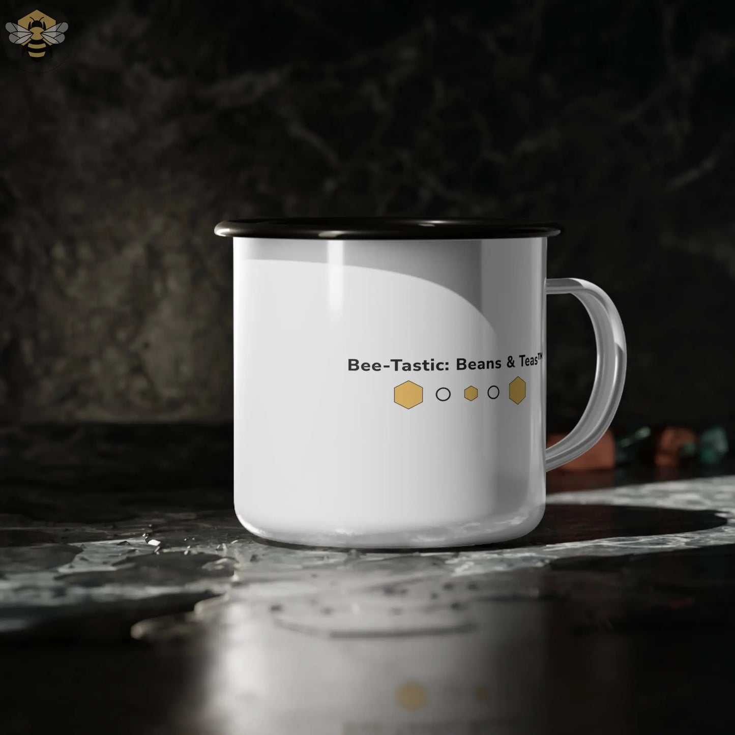 Enamel Camp Cup | Durable Mug for Nature Lovers & Outdoors Bee-Tastic: Beans & Teas™