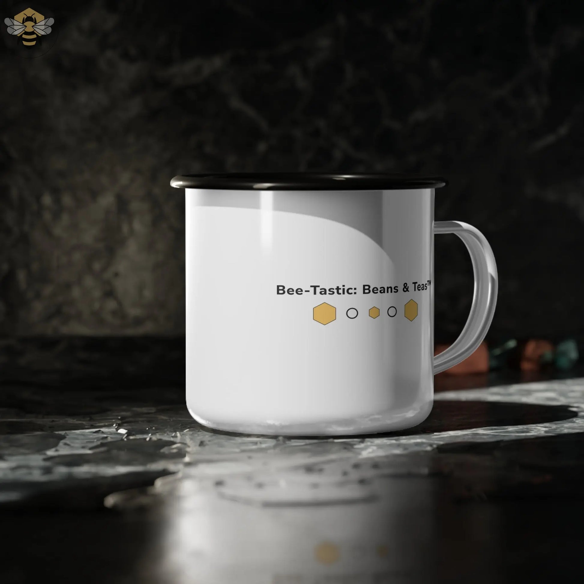 Enamel Camp Cup | Durable Mug for Nature Lovers & Outdoors Bee-Tastic: Beans & Teas™