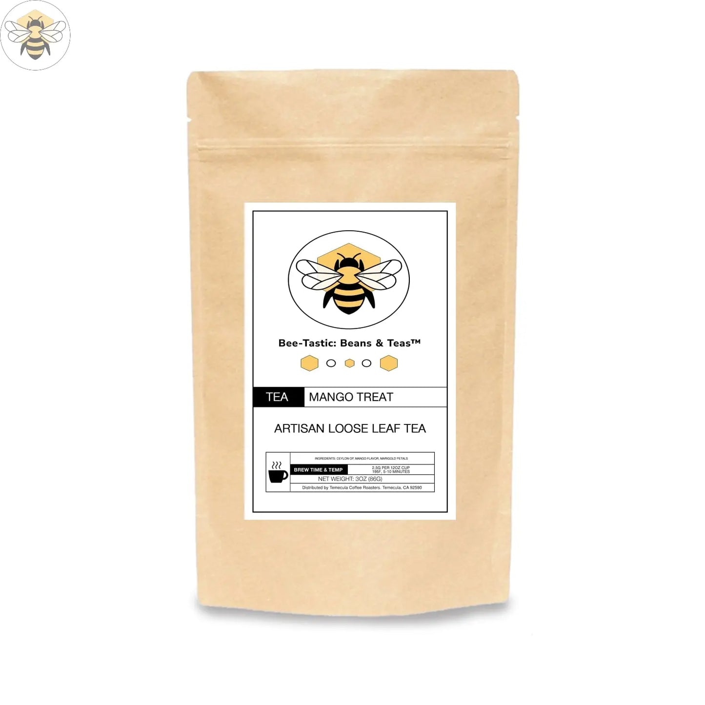 Mango Treat Tea | Sweet & Fruity Herbal Blend Bee-Tastic: Beans & Teas™