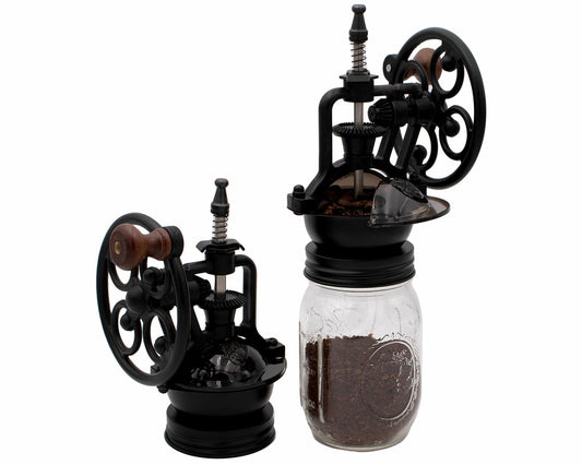 Vintage Manual Coffee Grinder for Mason Jars | Adjustable Ceramic Burr
