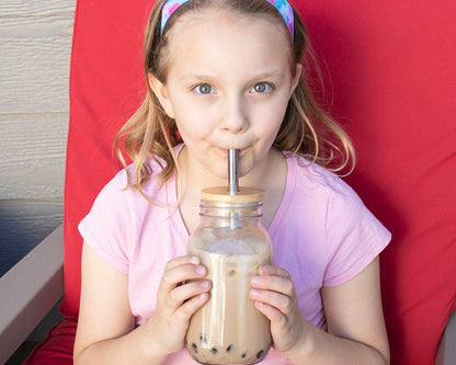 Bamboo Mason Jar Straw Lid