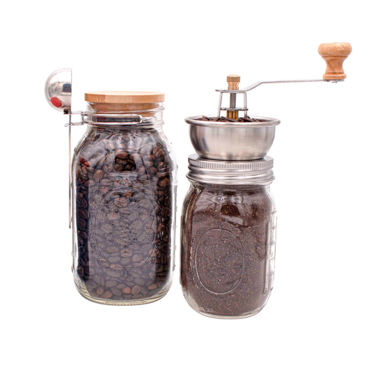 Coffee and Spice Grinder Lid for Mason Jars | Adjustable Ceramic Burr