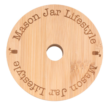 Bamboo Mason Jar Straw Lid