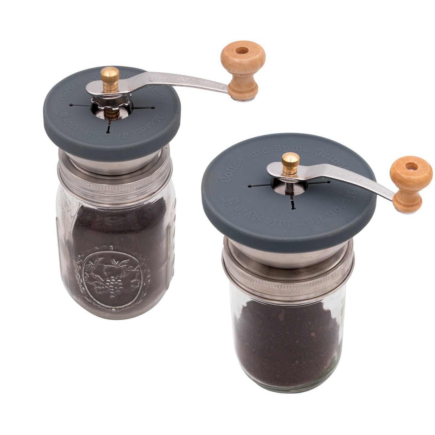 Coffee and Spice Grinder Lid for Mason Jars | Adjustable Ceramic Burr